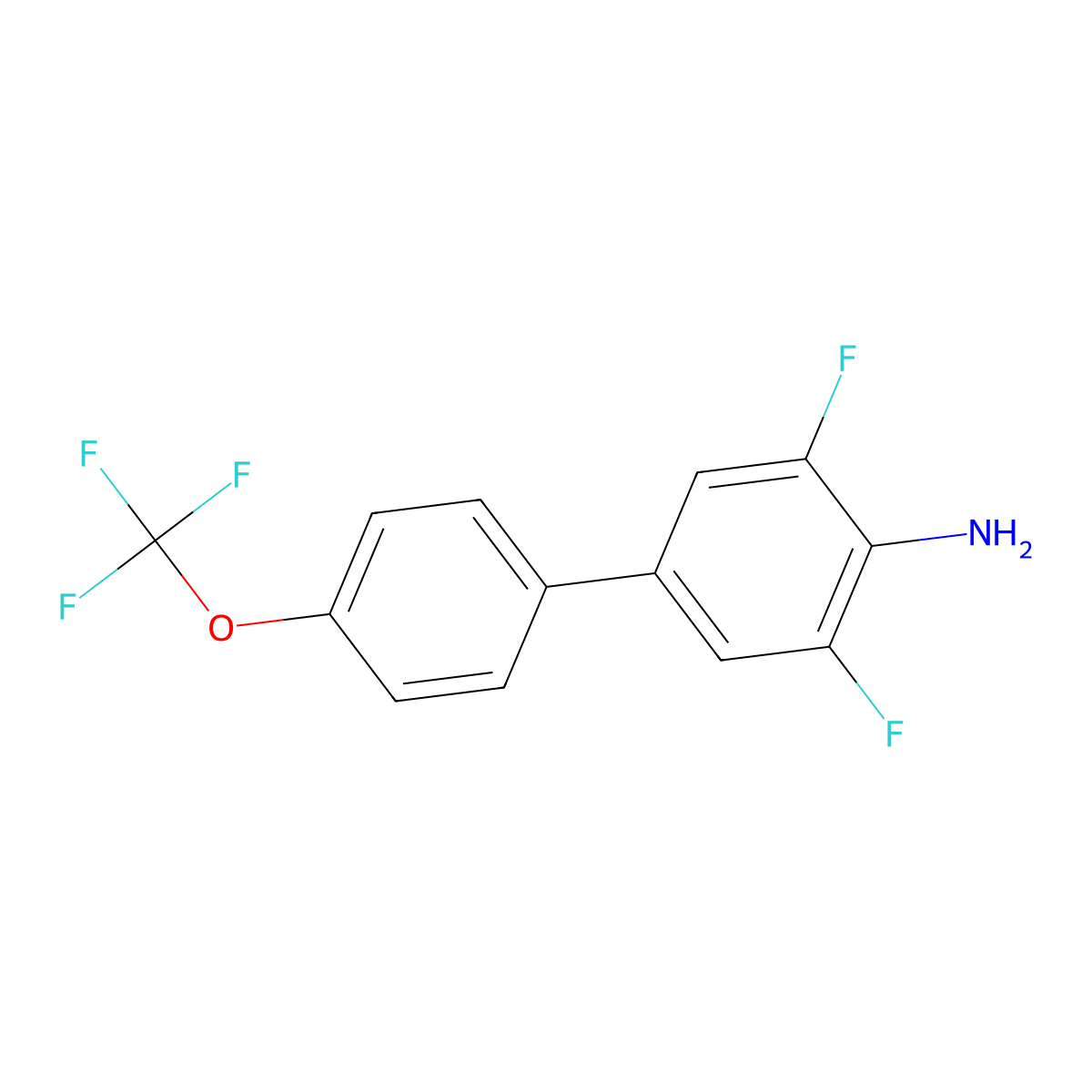 3,5-Difluoro-4'-(trifluoromethoxy)[1,1'-biphenyl]-4-amine molecular structure, CAS 1261761-54-9