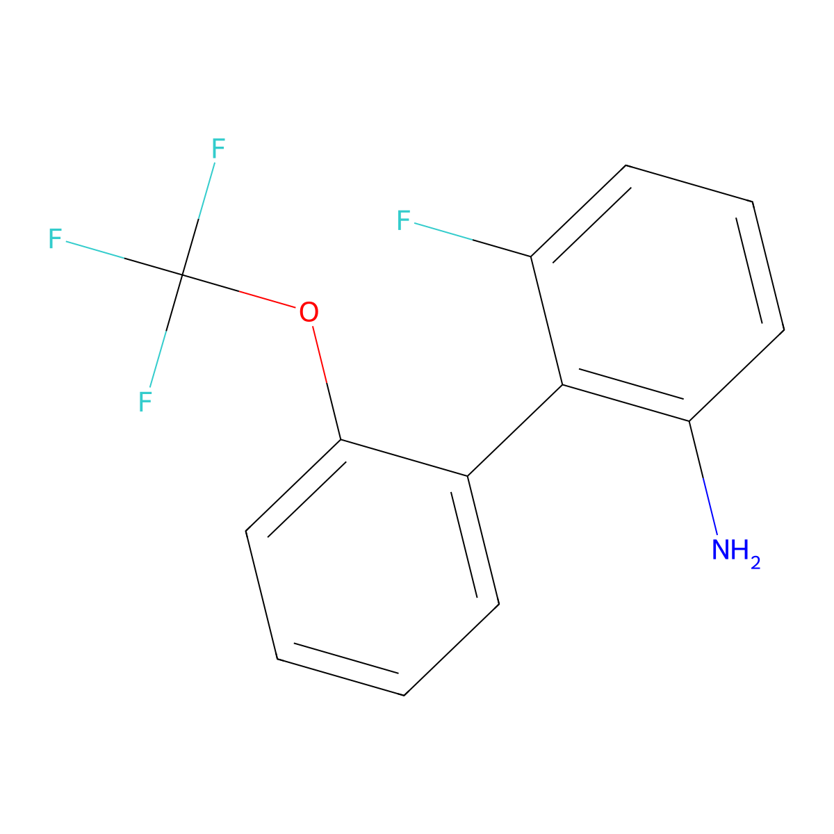 6-Fluoro-2'-(trifluoromethoxy)-[1,1'-biphenyl]-2-amine molecular structure, CAS 1261761-57-2
