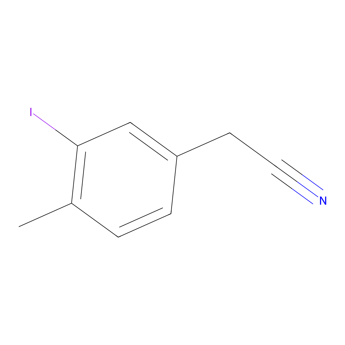 2-(3-Iodo-4-methylphenyl)acetonitrile molecular structure, CAS 1261761-59-4