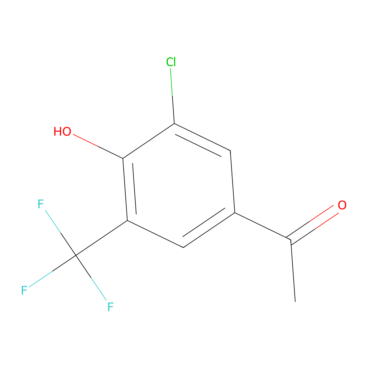 1-(3-Chloro-4-hydroxy-5-(trifluoromethyl)phenyl)ethan-1-one molecular structure, CAS 1261761-61-8