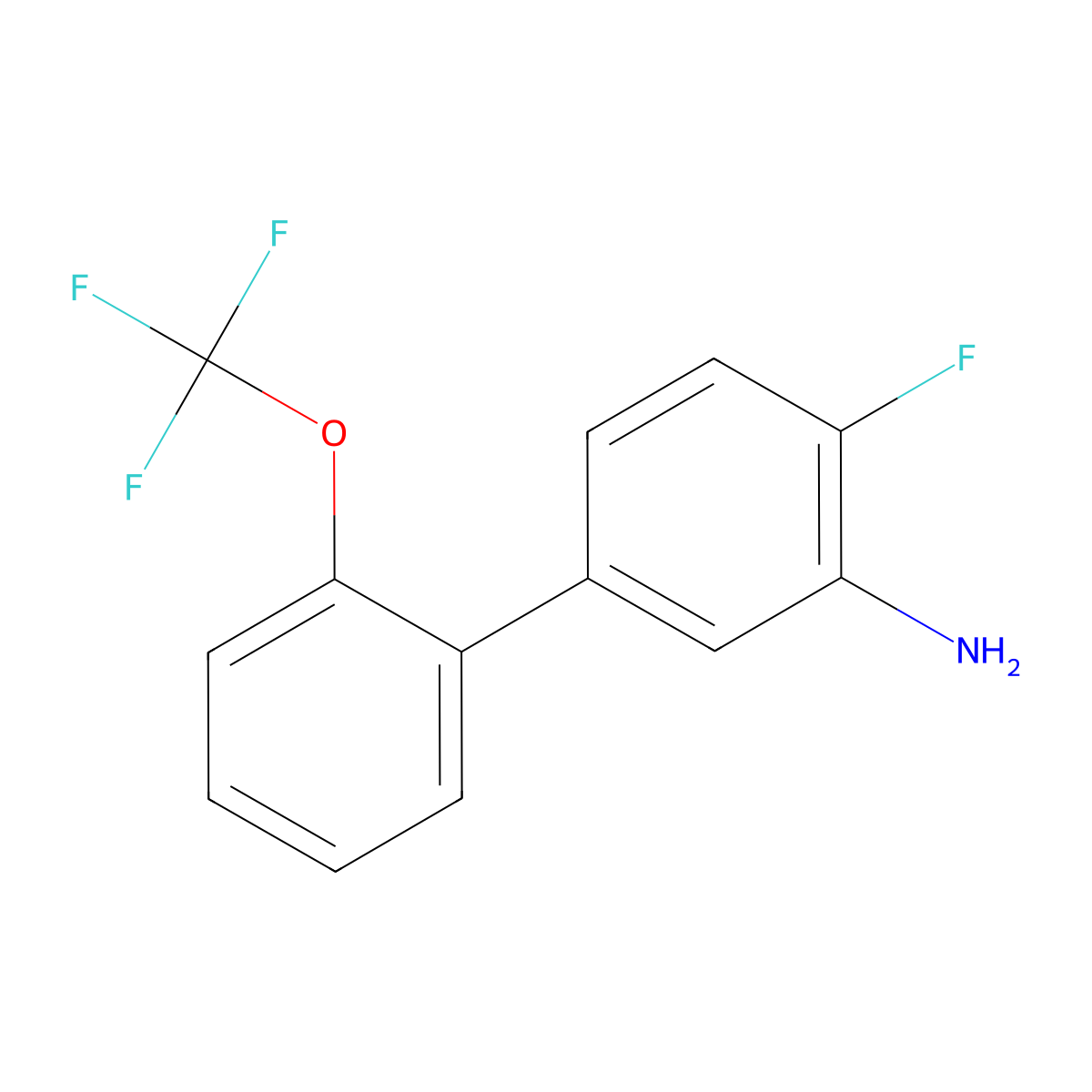 4-Fluoro-2'-(trifluoromethoxy)-[1,1'-biphenyl]-3-amine molecular structure, CAS 1261761-82-3