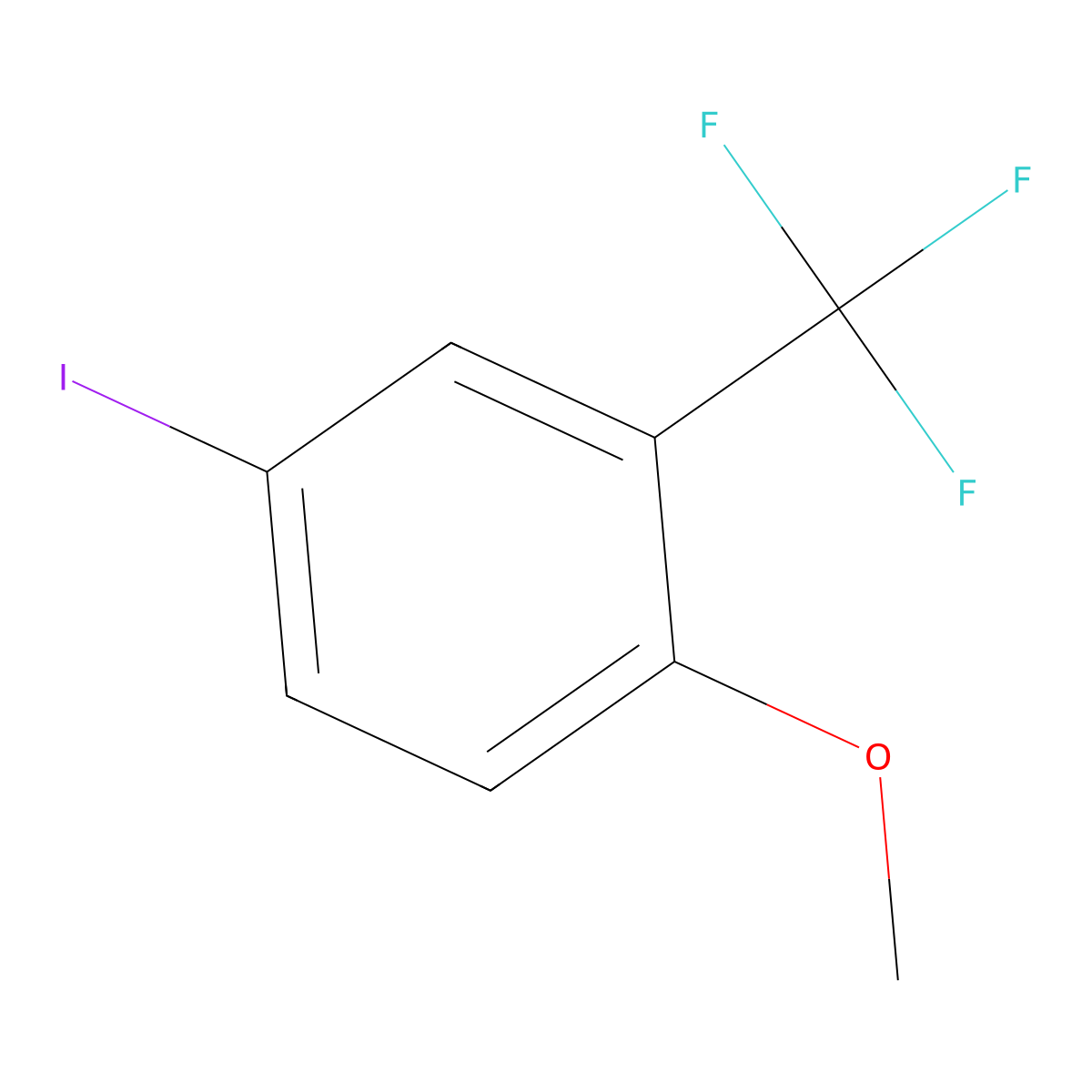 4-Iodo-1-methoxy-2-(trifluoromethyl)benzene molecular structure, CAS 1261761-96-9