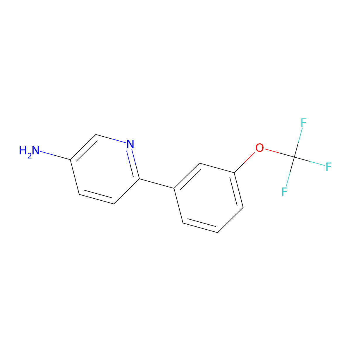 6-[3-(Trifluoromethoxy)phenyl]pyridin-3-amine molecular structure, CAS 1261762-21-3