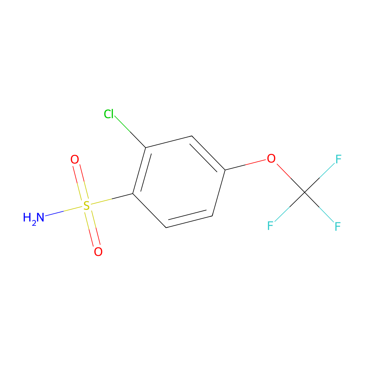 2-Chloro-4-(trifluoromethoxy)benzenesulfonamide molecular structure, CAS 1261762-28-0