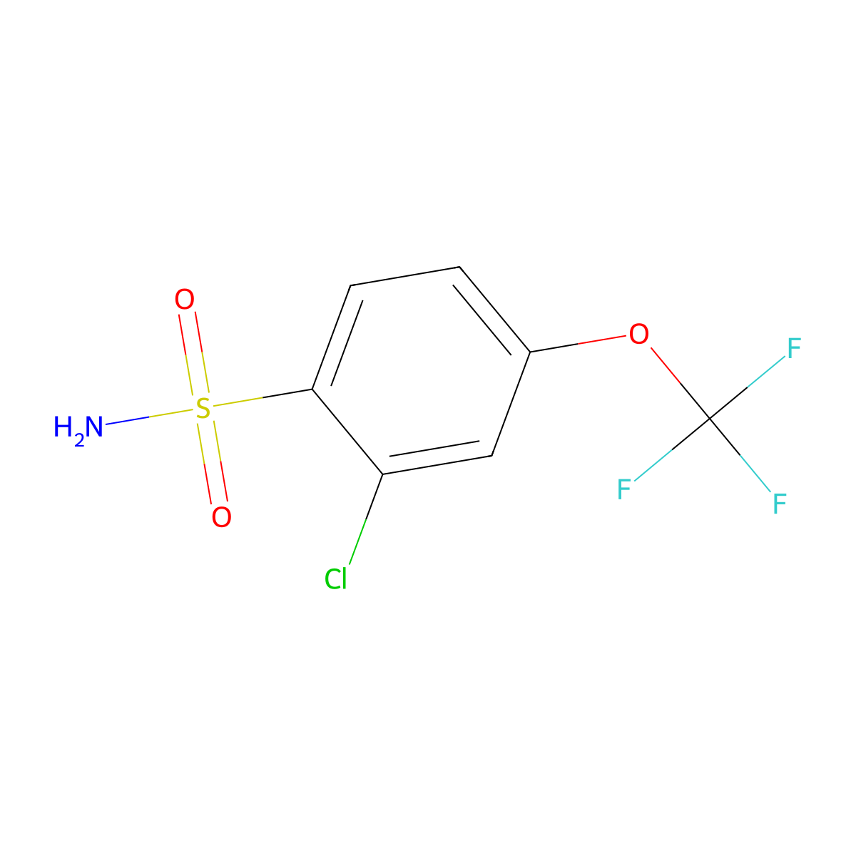 2-Chloro-4-(trifluoromethoxy)benzenesulfonamide molecular structure, CAS 1261762-28-0