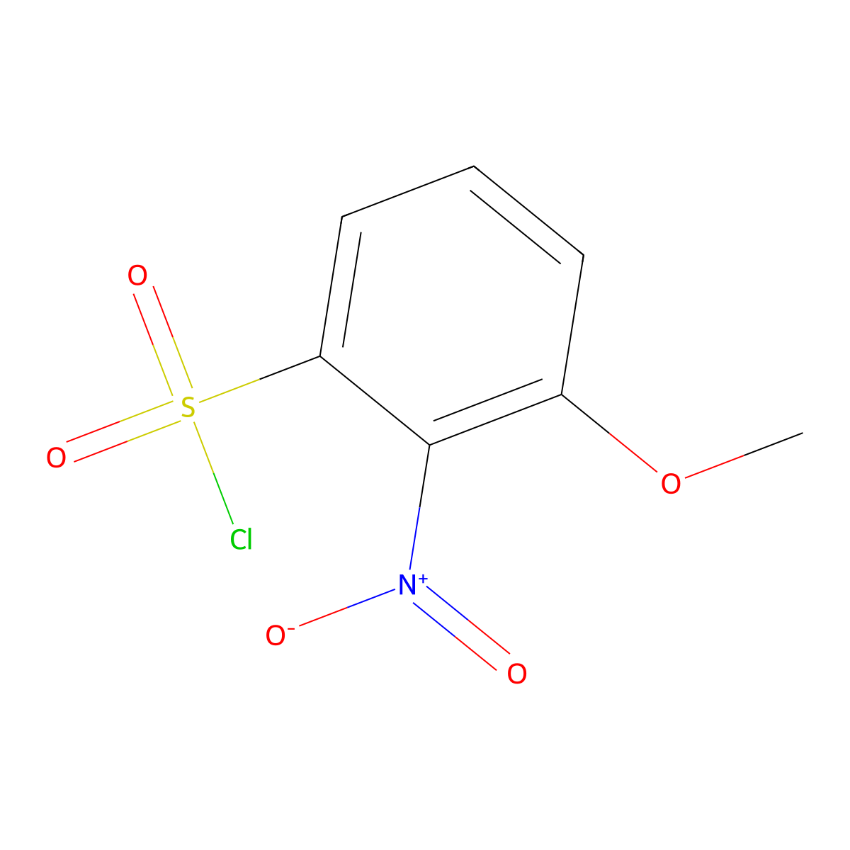 3-Methoxy-2-nitrobenzene-1-sulfonyl chloride molecular structure, CAS 1261762-38-2