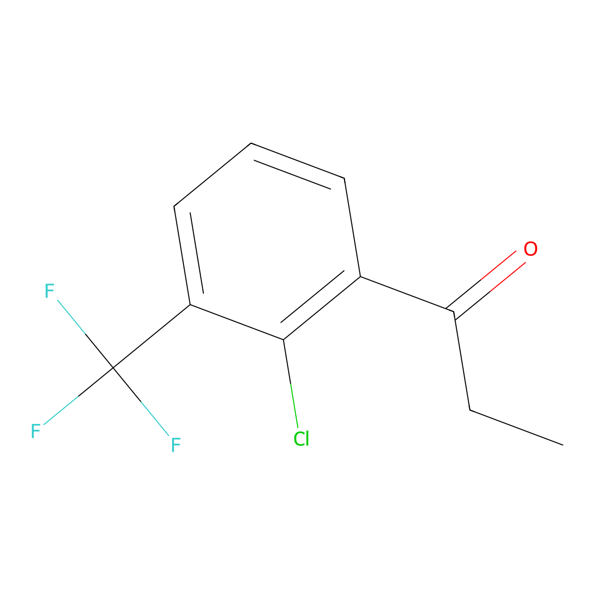1-(2-Chloro-3-(trifluoromethyl)phenyl)propan-1-one molecular structure, CAS 1261762-48-4