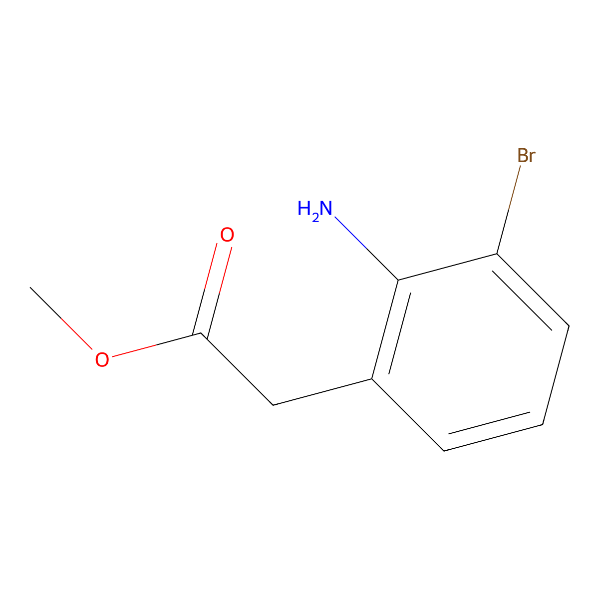 Methyl 2-(2-amino-3-bromophenyl)acetate molecular structure, CAS 1261762-84-8