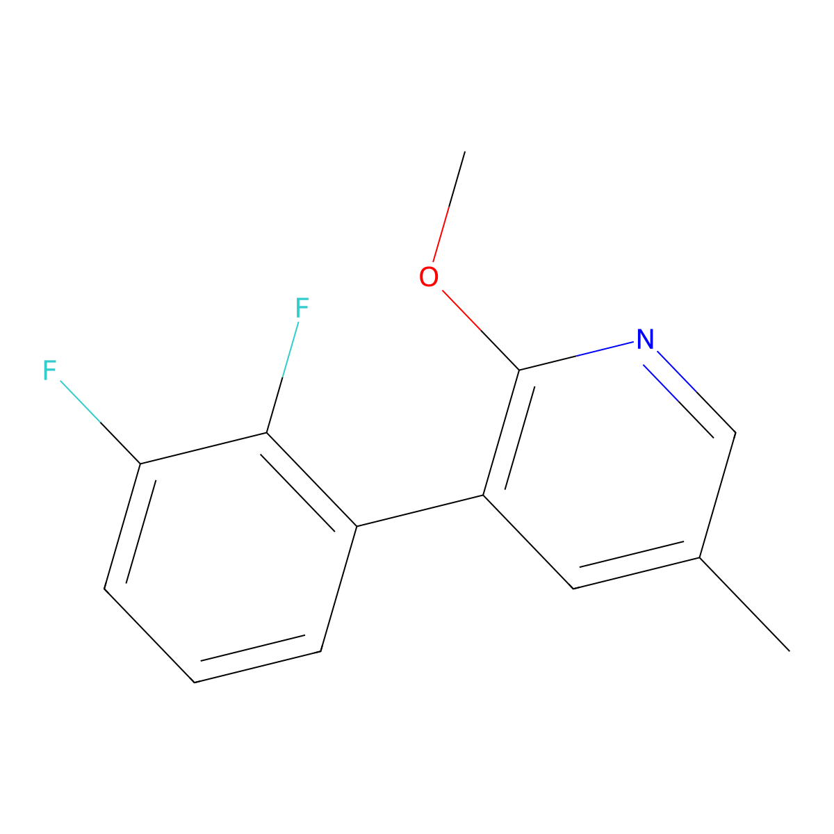 3-(2,3-Difluorophenyl)-2-methoxy-5-methylpyridine molecular structure, CAS 1261763-07-8