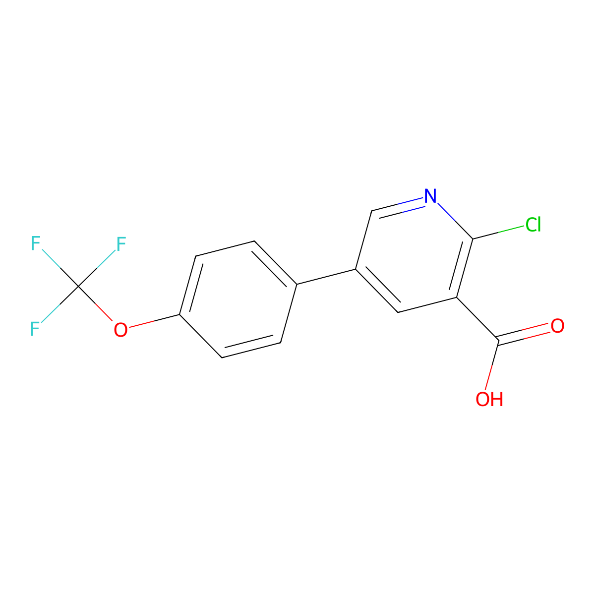 2-Chloro-5-(4-trifluoromethoxyphenyl)nicotinic acid molecular structure, CAS 1261763-21-6