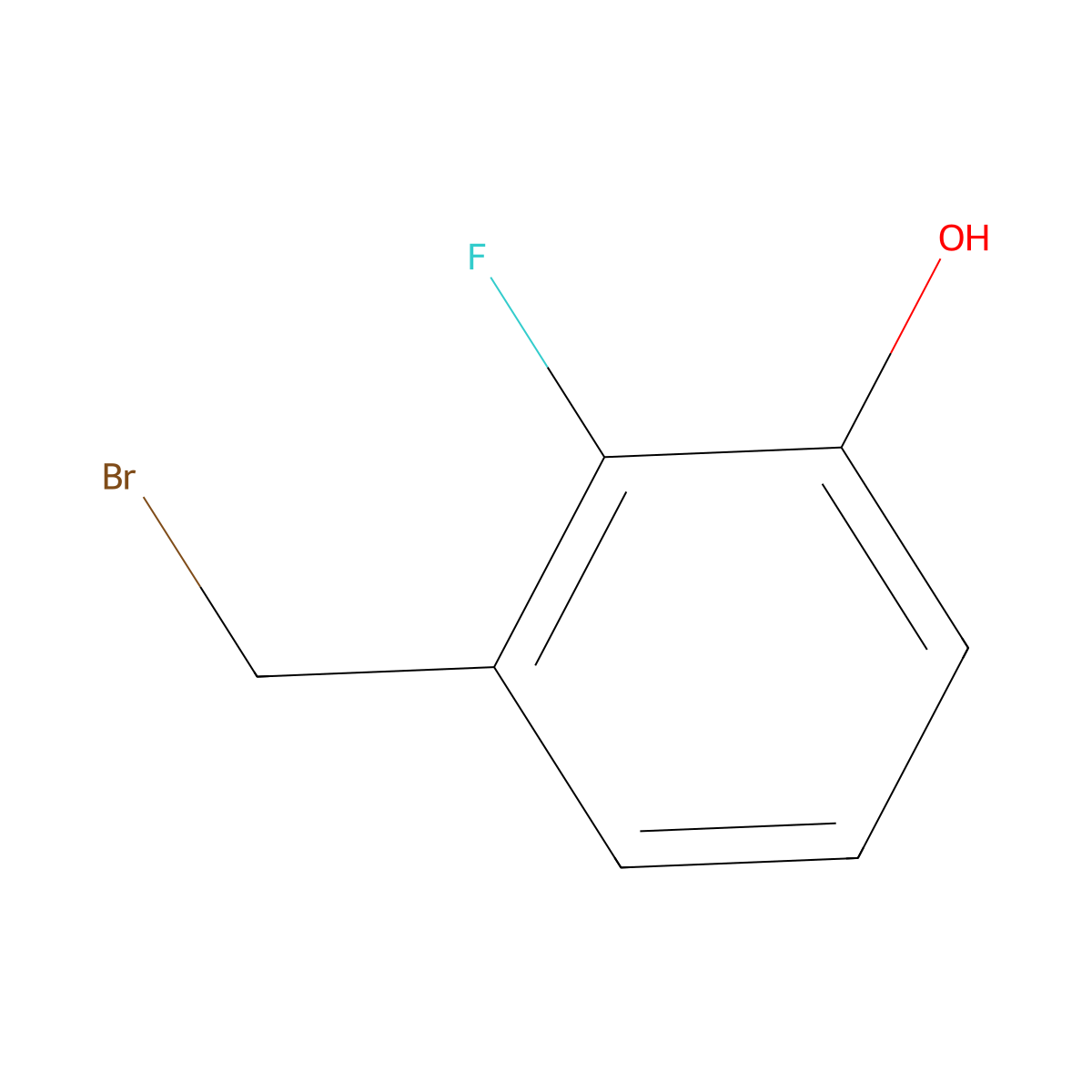 2-Fluoro-3-hydroxybenzyl bromide molecular structure, CAS 1261763-24-9