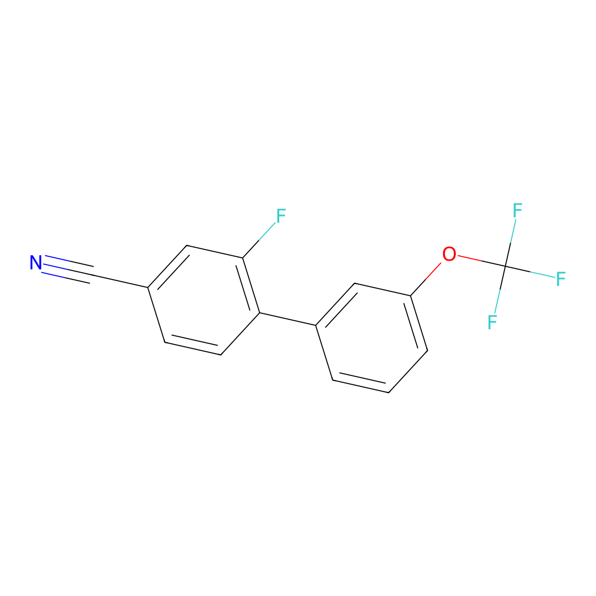 2-Fluoro-3'-(trifluoromethoxy)-[1,1'-biphenyl]-4-carbonitrile molecular structure, CAS 1261763-82-9