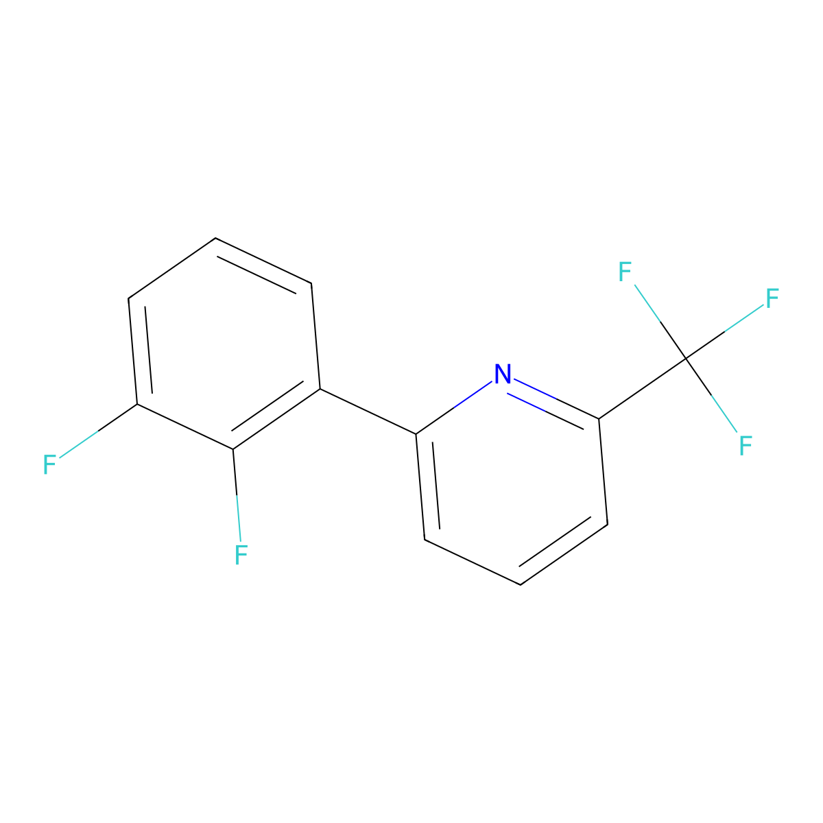2-(2,3-Difluorophenyl)-6-(trifluoromethyl)pyridine molecular structure, CAS 1261763-86-3