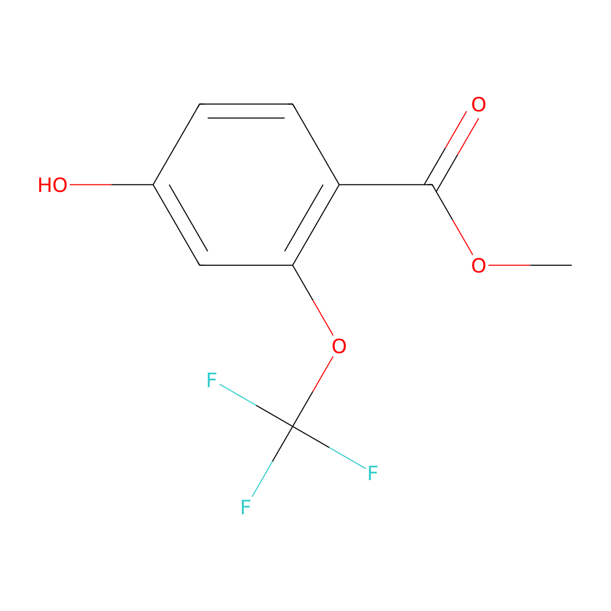 Methyl 4-hydroxy-2-(trifluoromethoxy)benzoate molecular structure, CAS 1261764-03-7