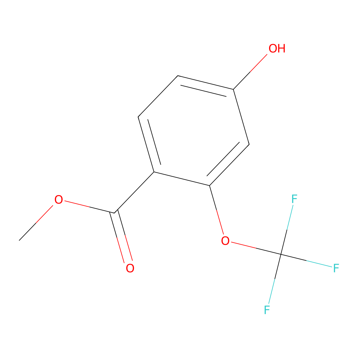 Methyl 4-hydroxy-2-(trifluoromethoxy)benzoate molecular structure, CAS 1261764-03-7