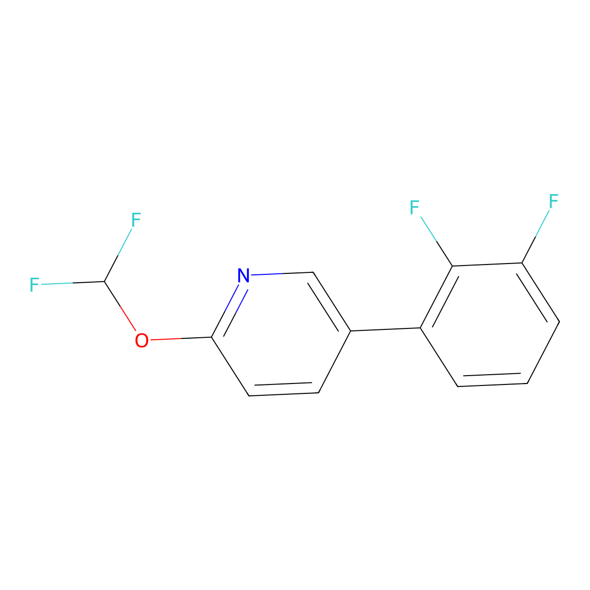 2-(Difluoromethoxy)-5-(2,3-difluorophenyl)pyridine molecular structure, CAS 1261764-07-1