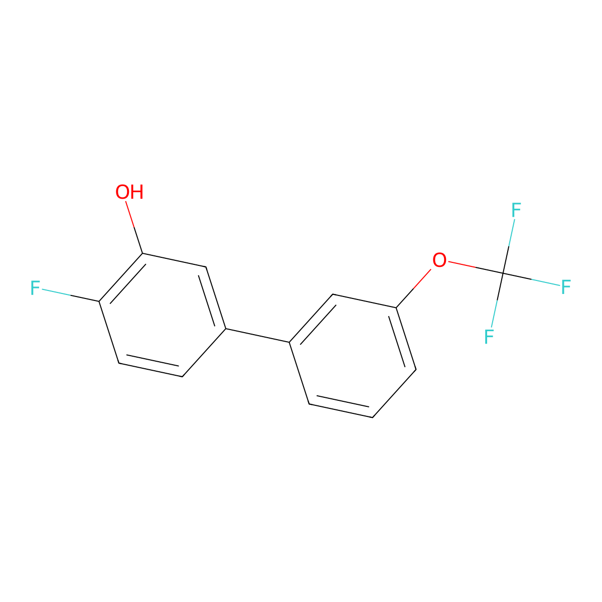 4-Fluoro-3-hydroxy-3'-(trifluoromethoxy)biphenyl molecular structure, CAS 1261764-19-5