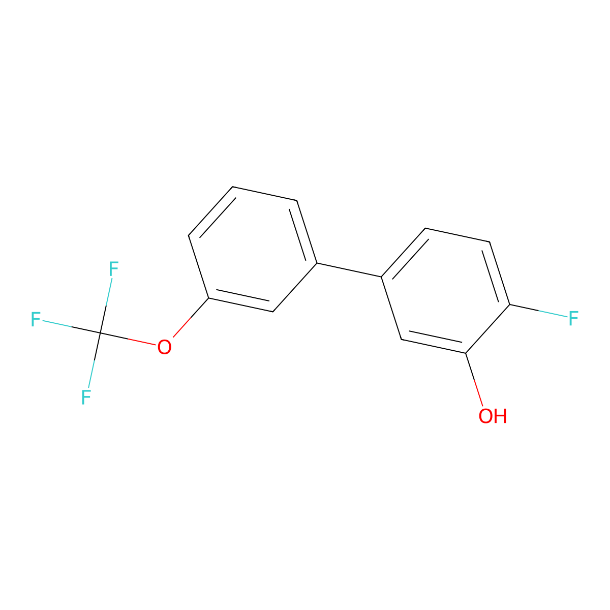 4-Fluoro-3-hydroxy-3'-(trifluoromethoxy)biphenyl molecular structure, CAS 1261764-19-5