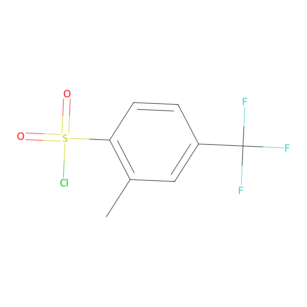 2-Methyl-4-(trifluoromethyl)benzene-1-sulfonyl chloride molecular structure, CAS 1261764-47-9
