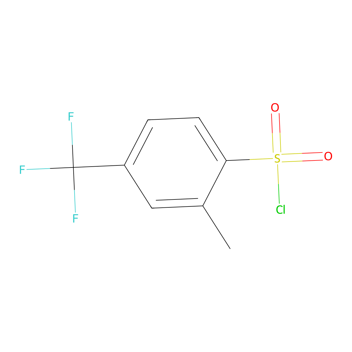 2-Methyl-4-(trifluoromethyl)benzene-1-sulfonyl chloride molecular structure, CAS 1261764-47-9