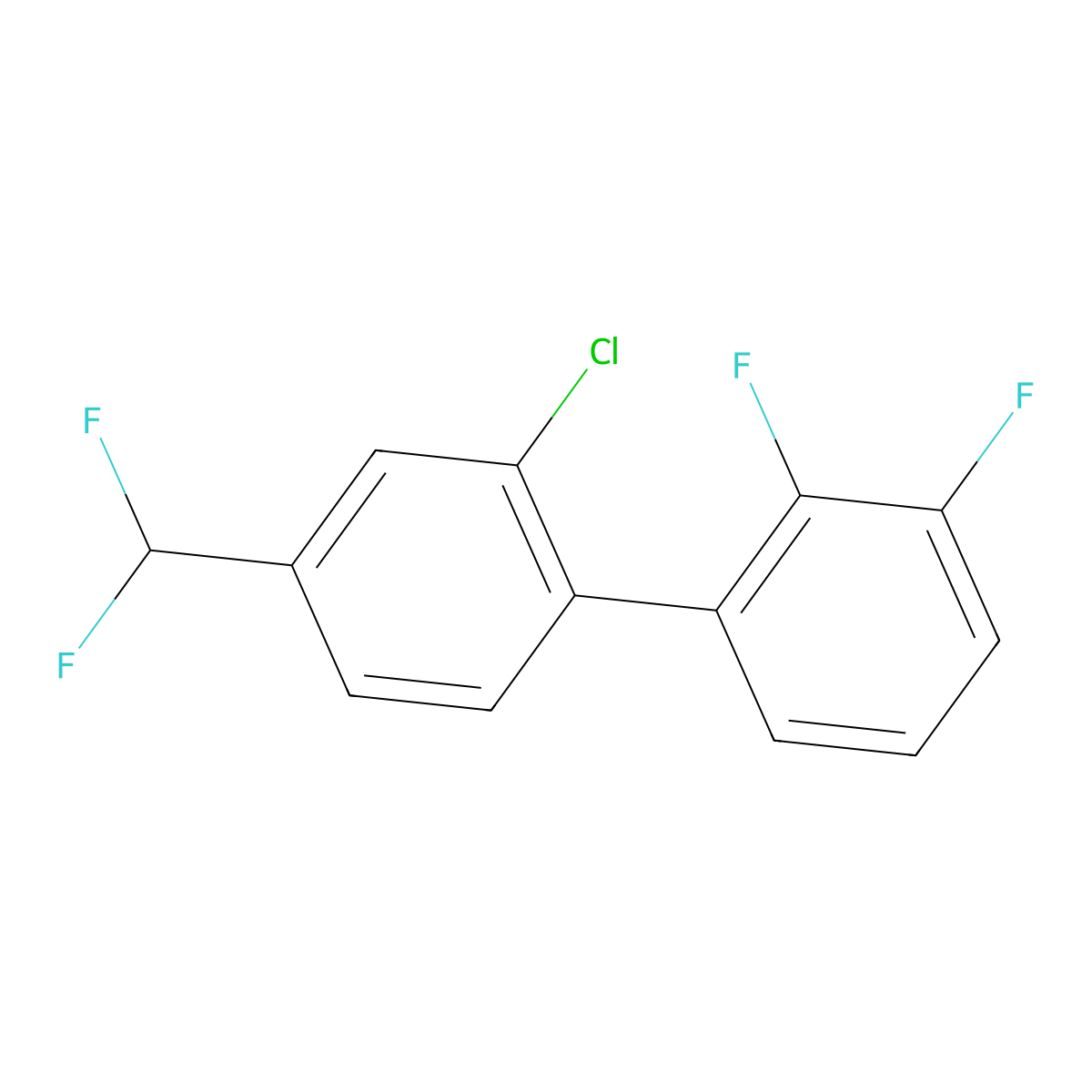 2'-Chloro-4'-(difluoromethyl)-2,3-difluoro-1,1'-biphenyl molecular structure, CAS 1261764-48-0