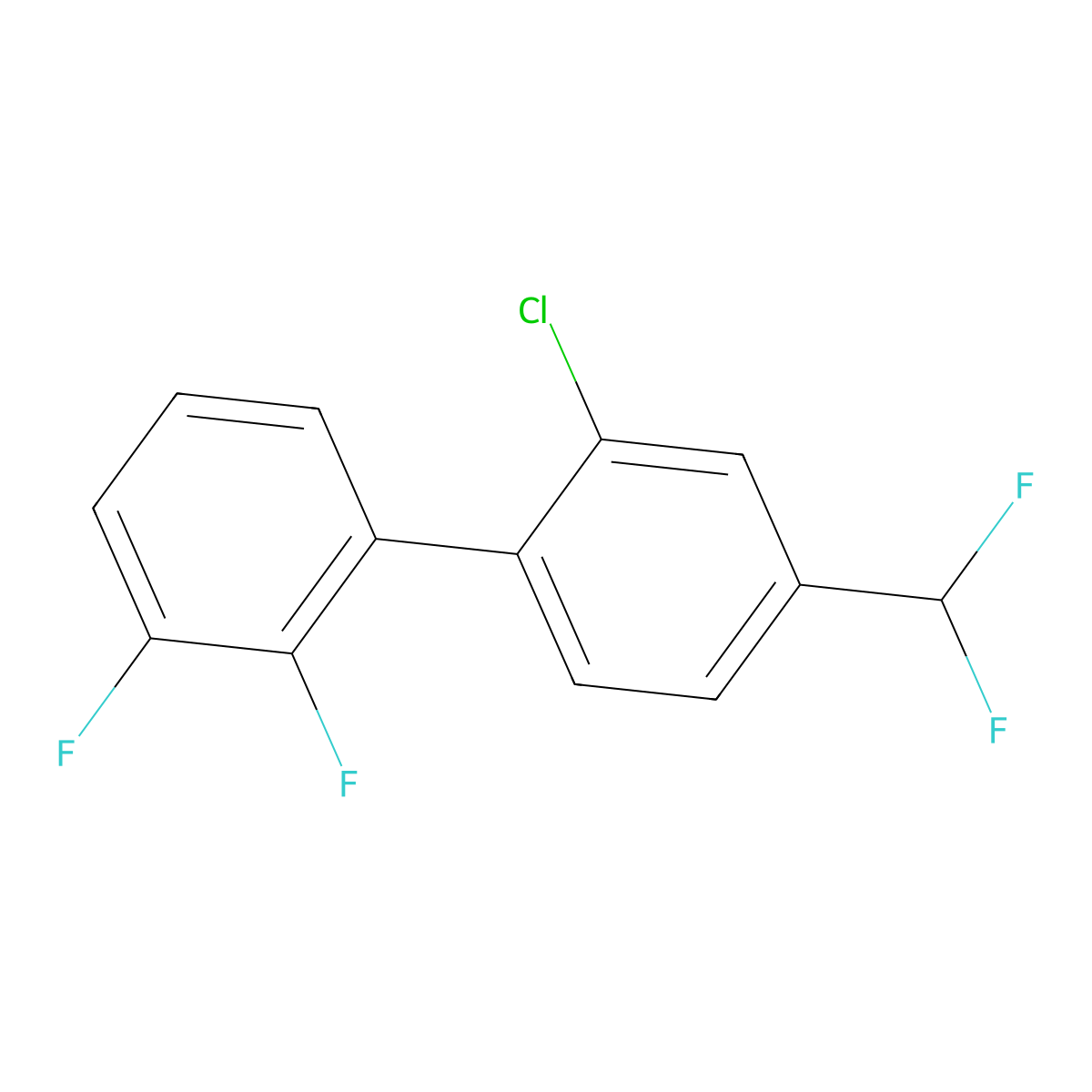 2'-Chloro-4'-(difluoromethyl)-2,3-difluoro-1,1'-biphenyl molecular structure, CAS 1261764-48-0