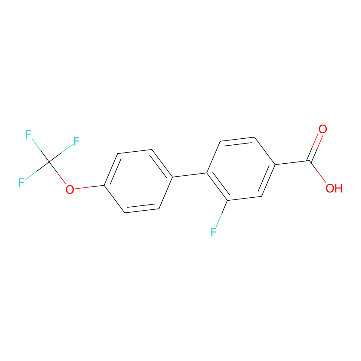 3-Fluoro-4-(4-trifluoromethoxyphenyl)benzoic acid molecular structure, CAS 1261765-09-6