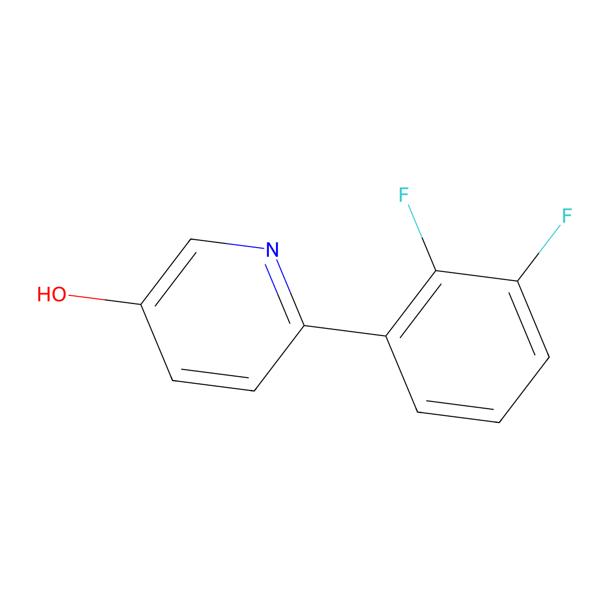 6-(2,3-Difluorophenyl)pyridin-3-ol molecular structure, CAS 1261765-40-5