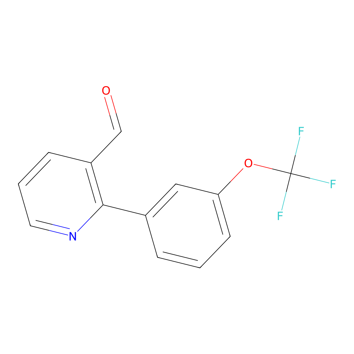 2-(3-(Trifluoromethoxy)phenyl)nicotinaldehyde molecular structure, CAS 1261765-77-8
