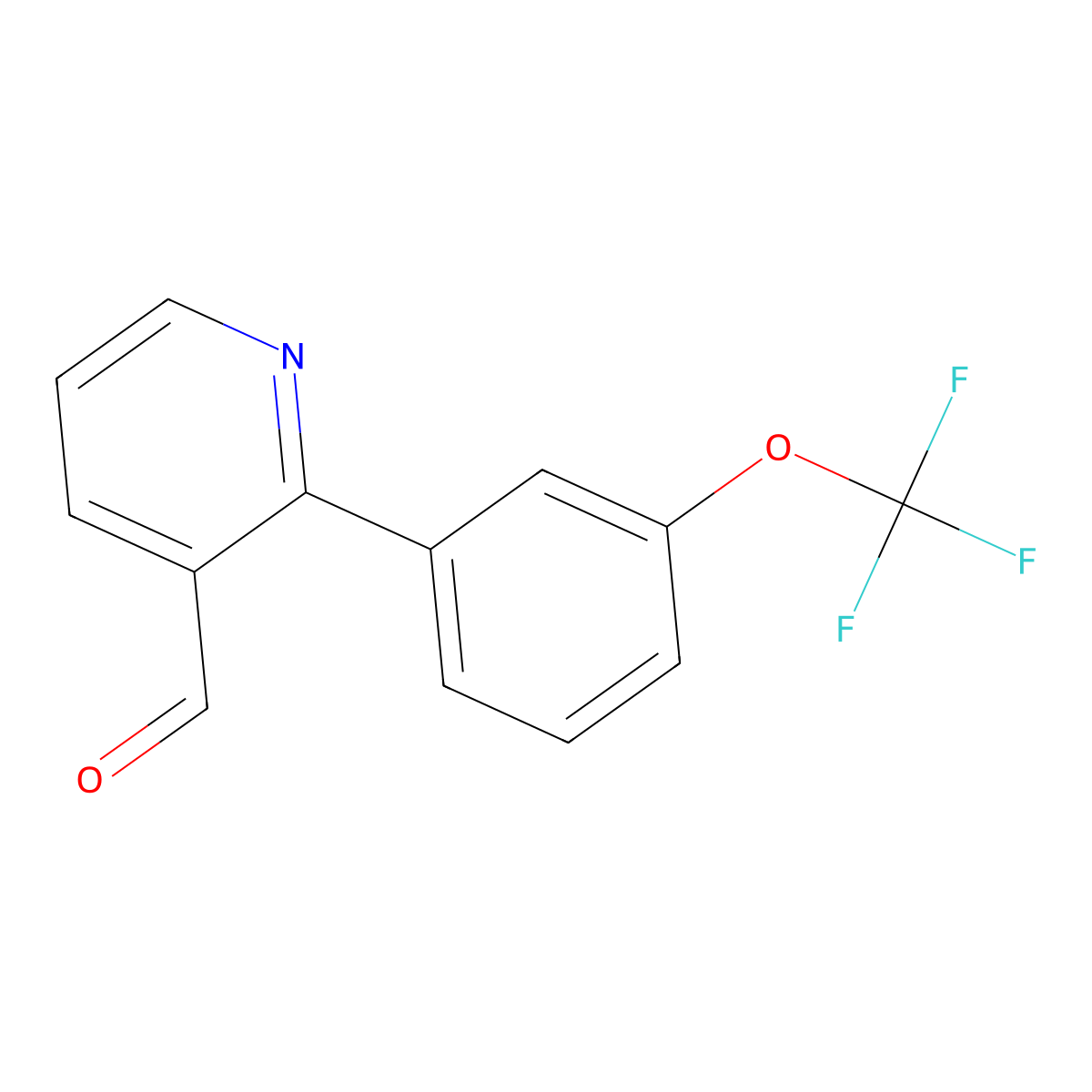 2-(3-(Trifluoromethoxy)phenyl)nicotinaldehyde molecular structure, CAS 1261765-77-8