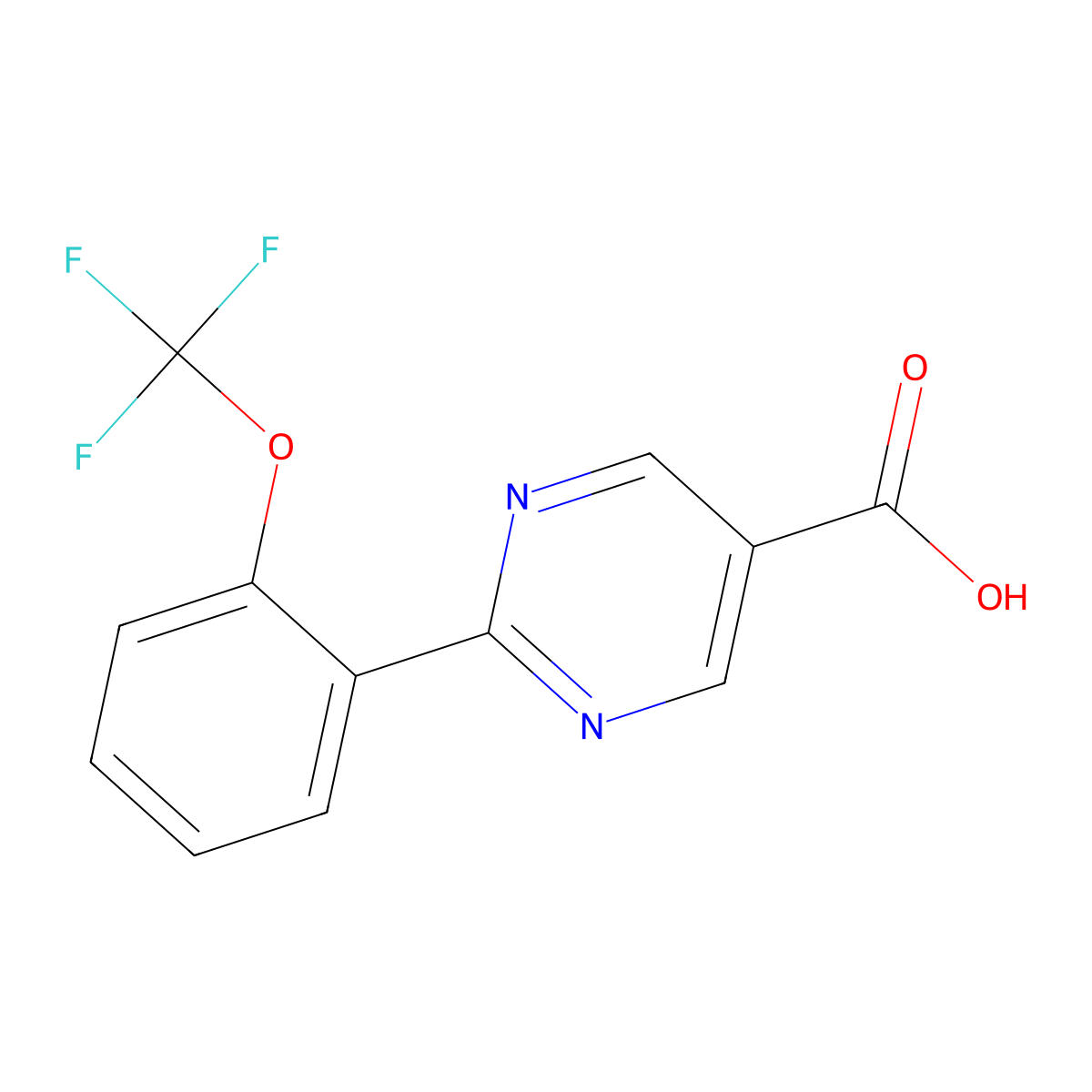 2-(2-(Trifluoromethoxy)phenyl)pyrimidine-5-carboxylic acid molecular structure, CAS 1261765-94-9