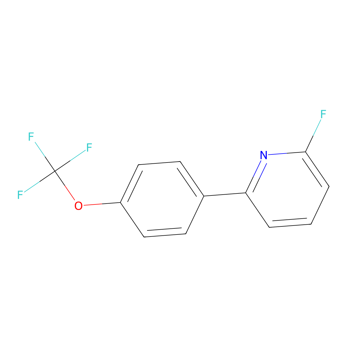 2-Fluoro-6-(4-(trifluoromethoxy)phenyl)pyridine molecular structure, CAS 1261765-95-0