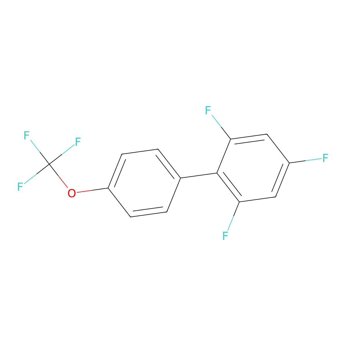 2,4,6-Trifluoro-4'-(trifluoromethoxy)-1,1'-biphenyl molecular structure, CAS 1261766-54-4