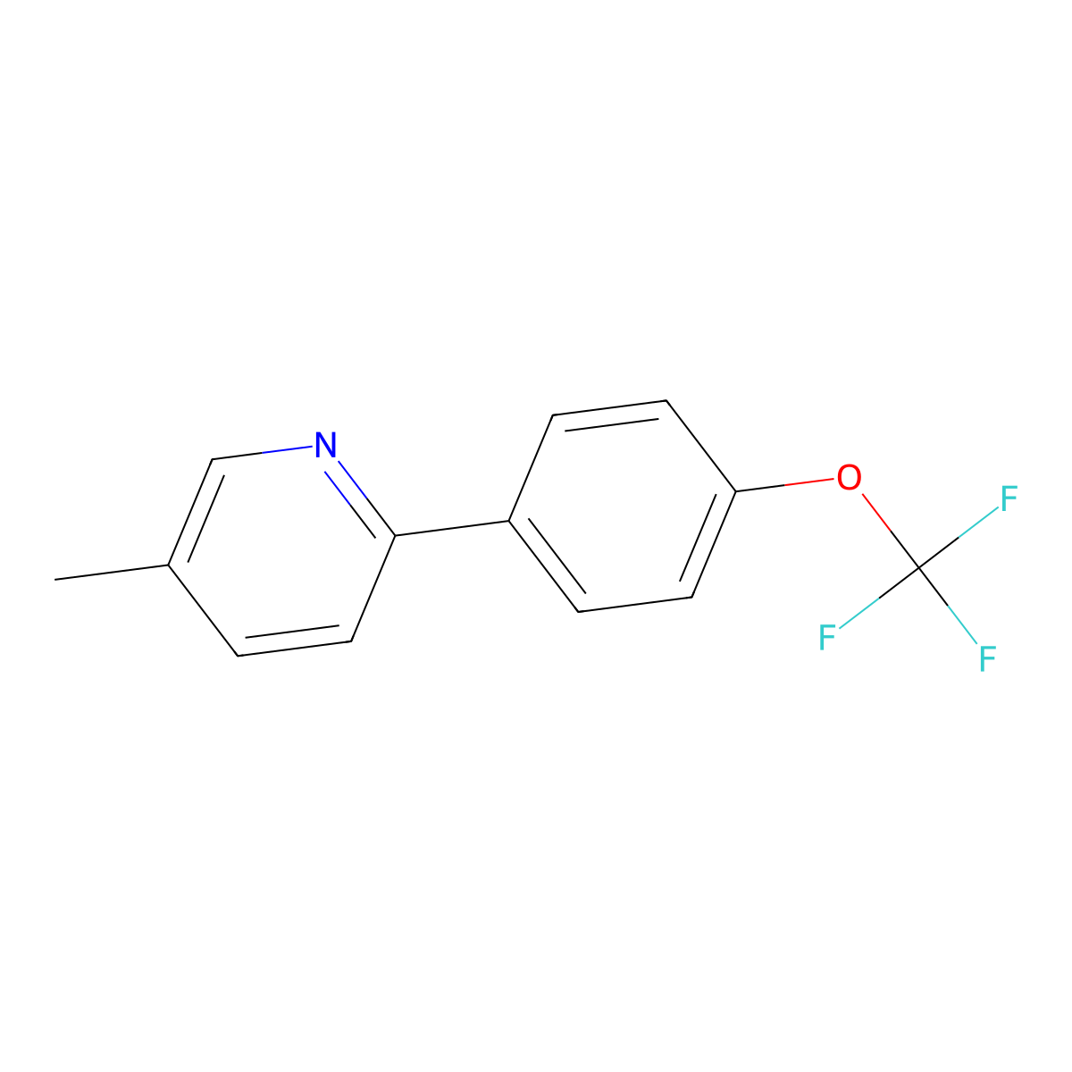 5-Methyl-2-(4-(trifluoromethoxy)phenyl)pyridine molecular structure, CAS 1261767-88-7