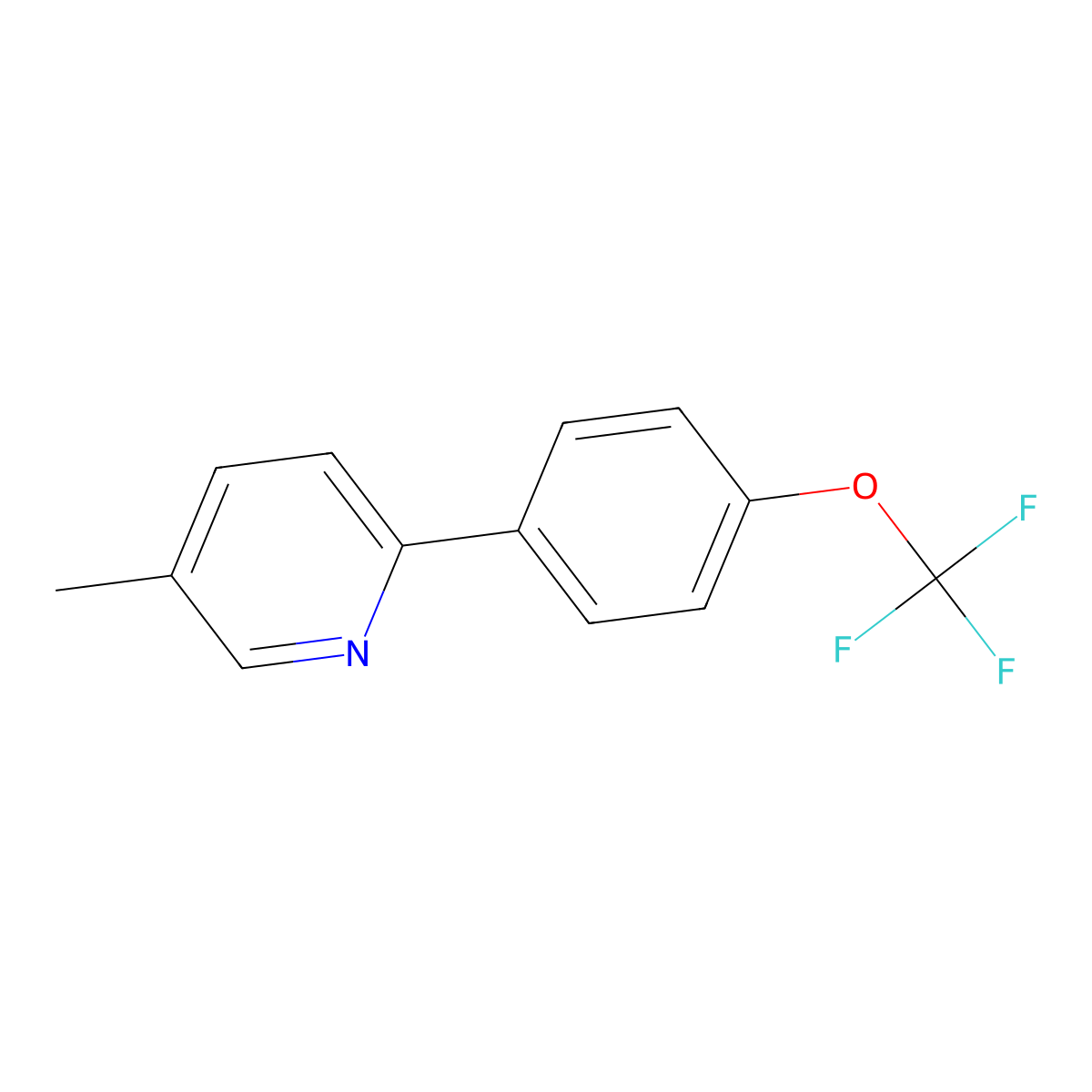 5-Methyl-2-(4-(trifluoromethoxy)phenyl)pyridine molecular structure, CAS 1261767-88-7