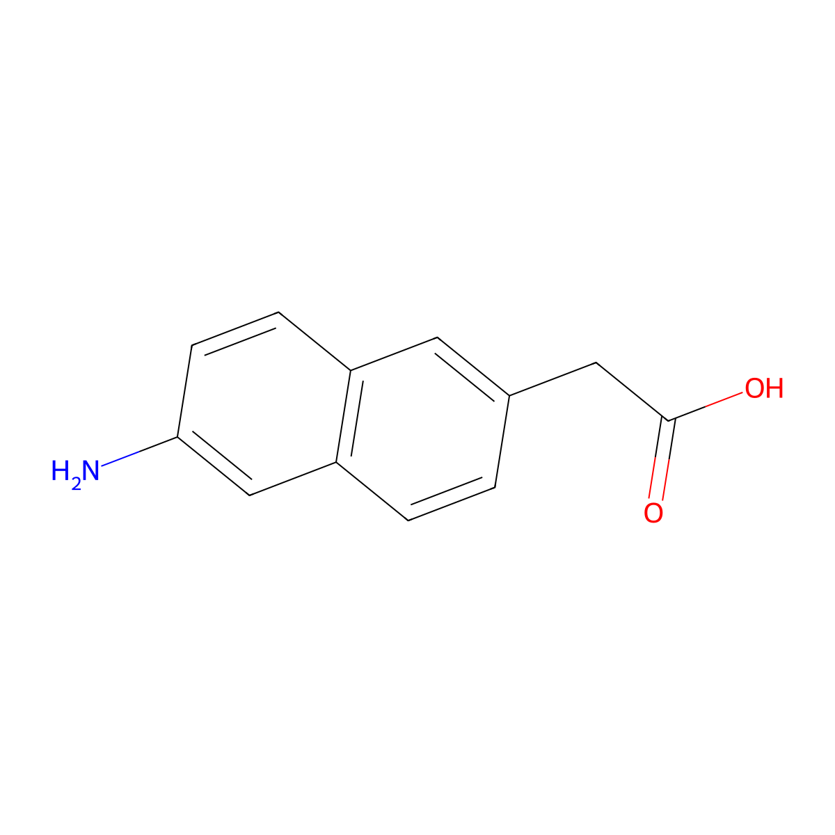 2-(6-Aminonaphthalen-2-yl)acetic acid molecular structure, CAS 1261768-01-7