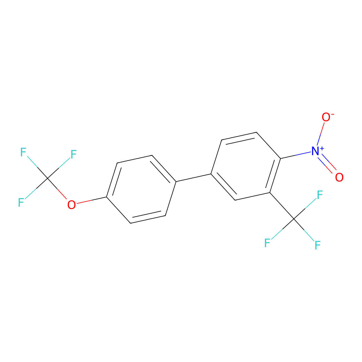 4-Nitro-4'-(trifluoromethoxy)-3-(trifluoromethyl)-1,1'-biphenyl molecular structure, CAS 1261768-54-0