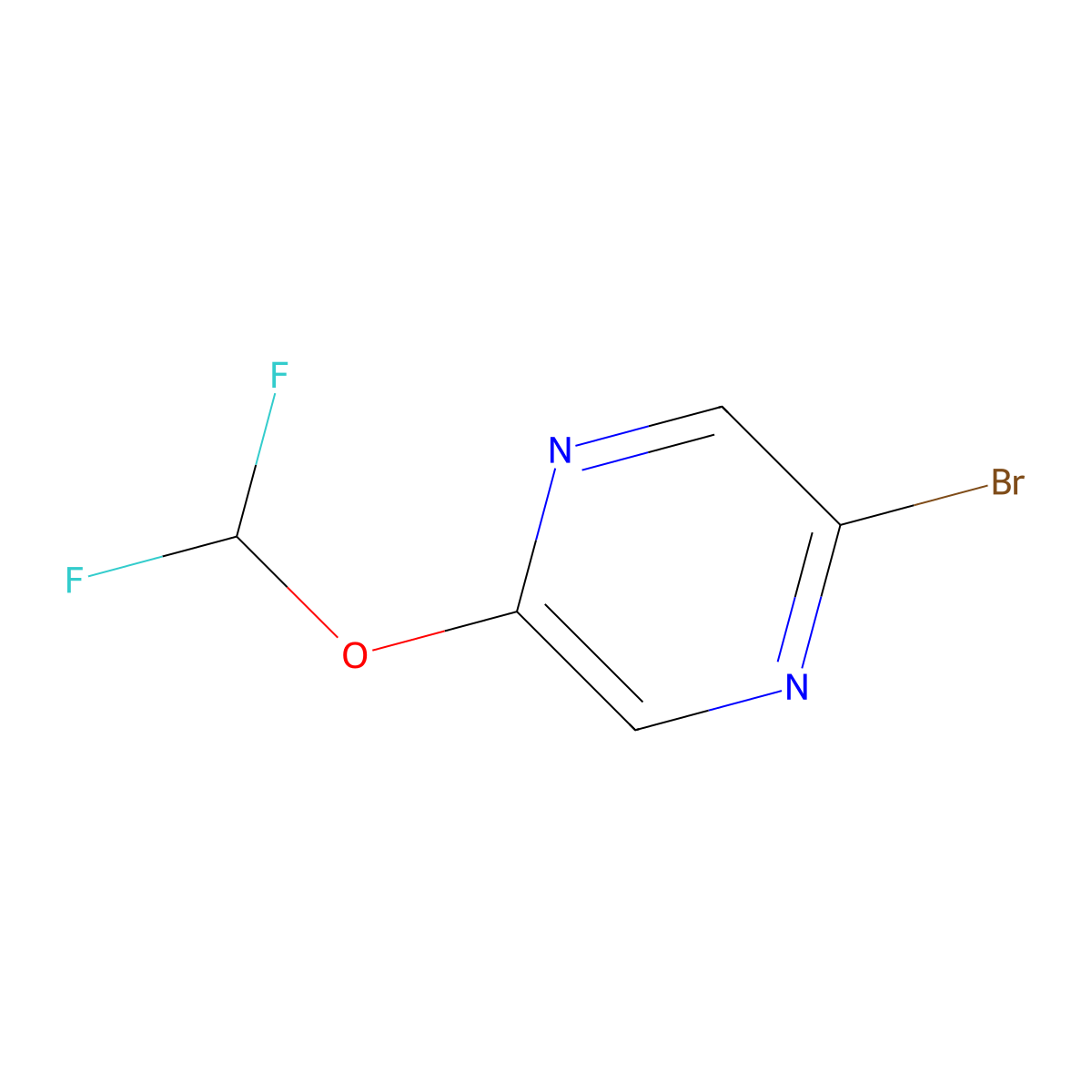2-Bromo-5-(difluoromethoxy)pyrazine molecular structure, CAS 1261768-93-7