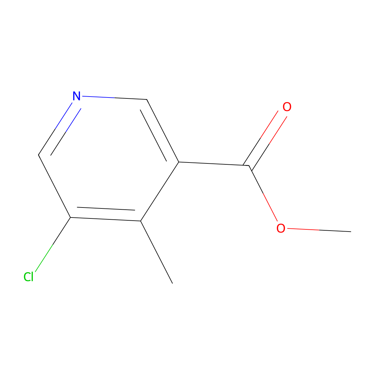 Methyl 5-chloro-4-methylnicotinate molecular structure, CAS 1261769-12-3