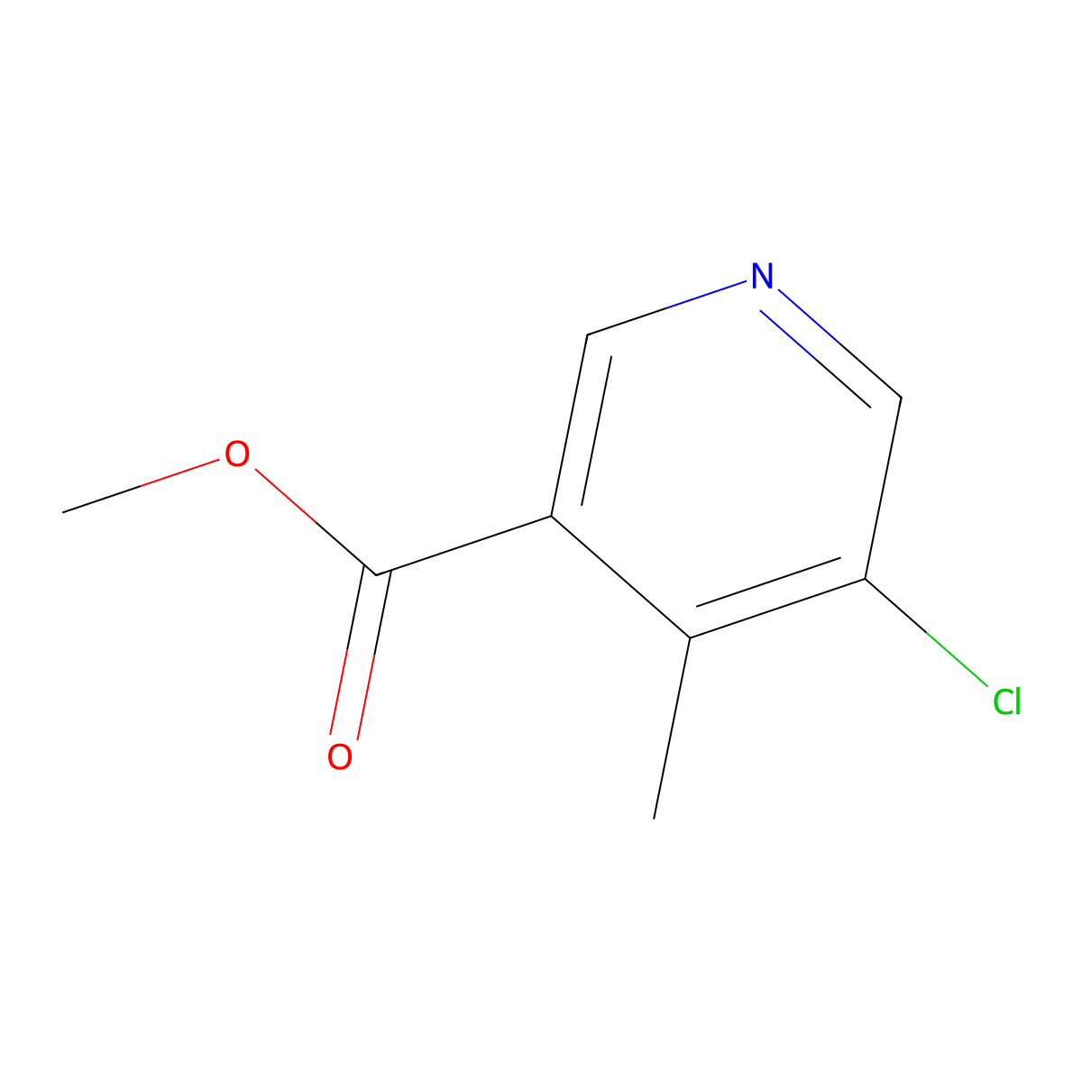 Methyl 5-chloro-4-methylnicotinate molecular structure, CAS 1261769-12-3