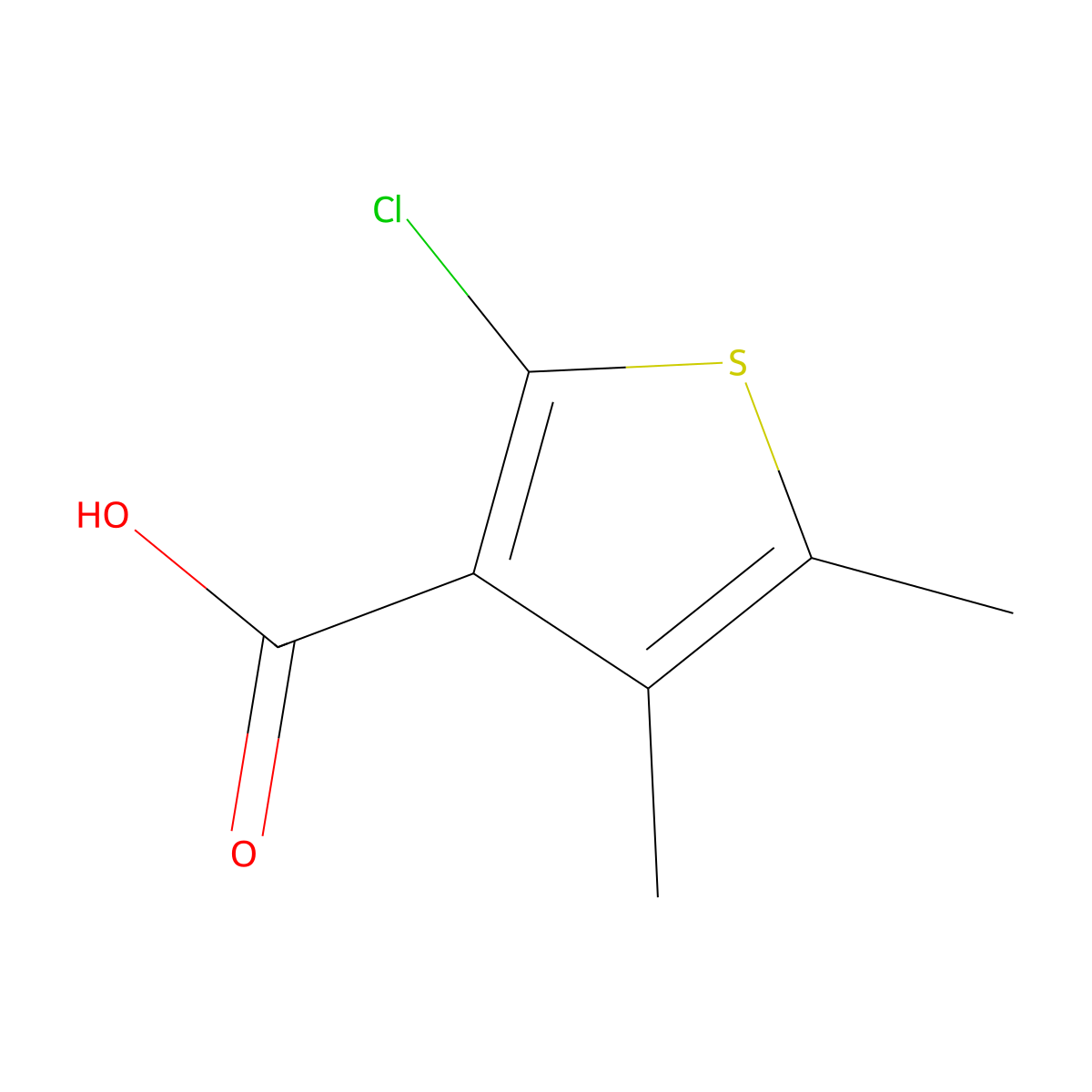 2-Chloro-4,5-dimethylthiophene-3-carboxylic acid molecular structure, CAS 1261769-27-0
