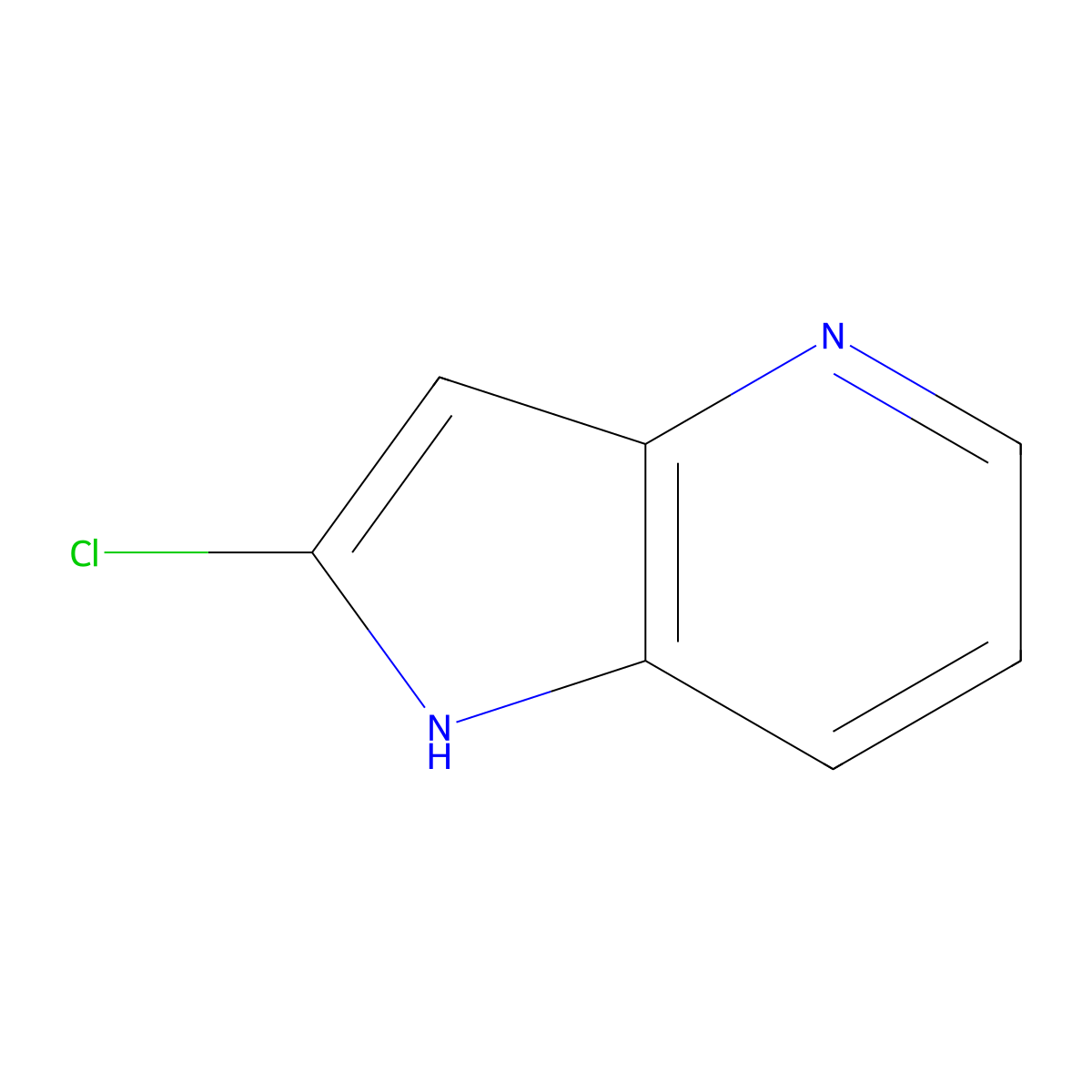 2-chloro-1H-pyrrolo[3,2-b]pyridine molecular structure, CAS 1261769-32-7