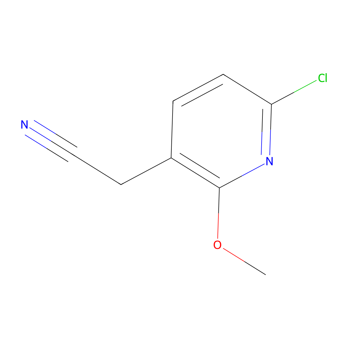 2-(6-Chloro-2-methoxypyridin-3-yl)acetonitrile molecular structure, CAS 1261769-55-4