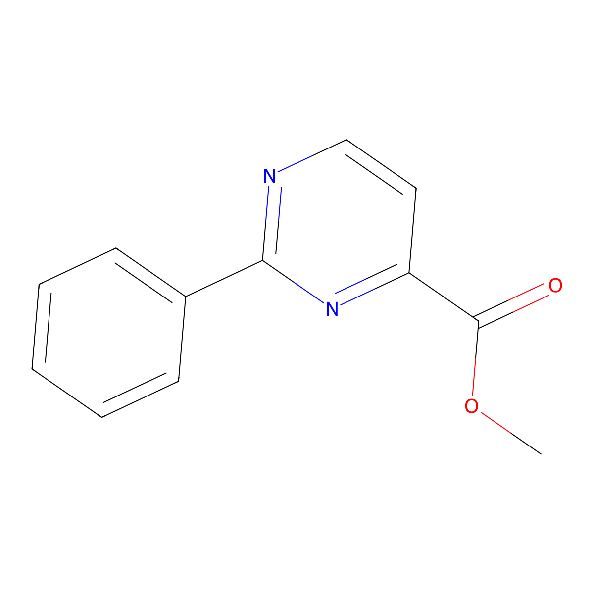 Methyl 2-phenylpyrimidine-4-carboxylate molecular structure, CAS 1261769-74-7