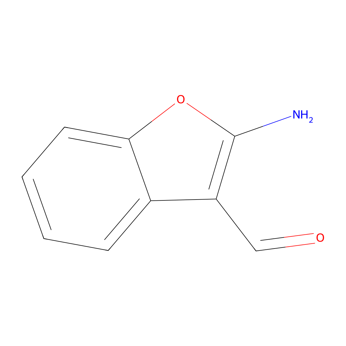 2-Aminobenzofuran-3-carbaldehyde molecular structure, CAS 126177-51-3