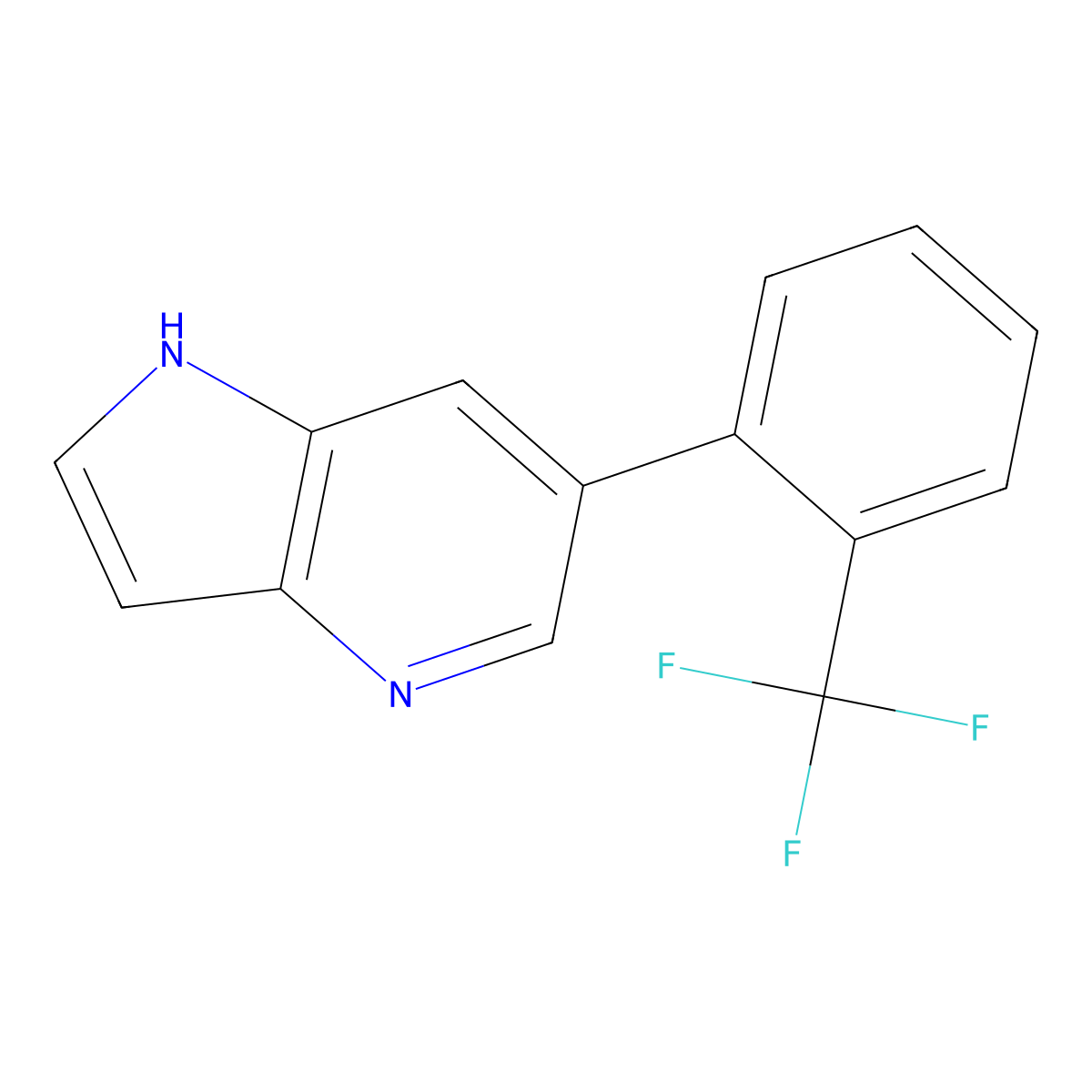 6-(2-(Trifluoromethyl)phenyl)-1H-pyrrolo[3,2-b]pyridine molecular structure, CAS 1261770-24-4