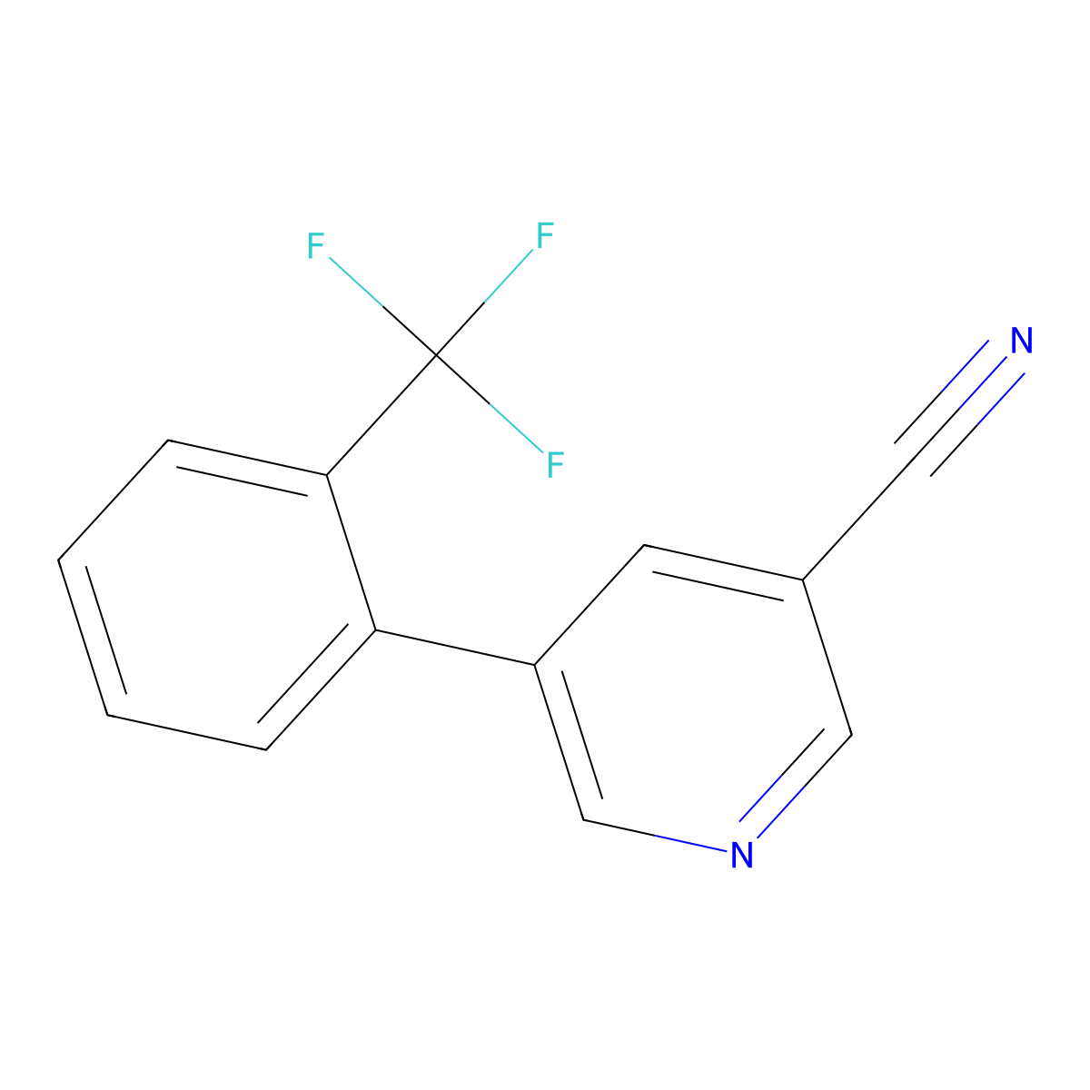 5-(2-(Trifluoromethyl)phenyl)nicotinonitrile molecular structure, CAS 1261770-60-8