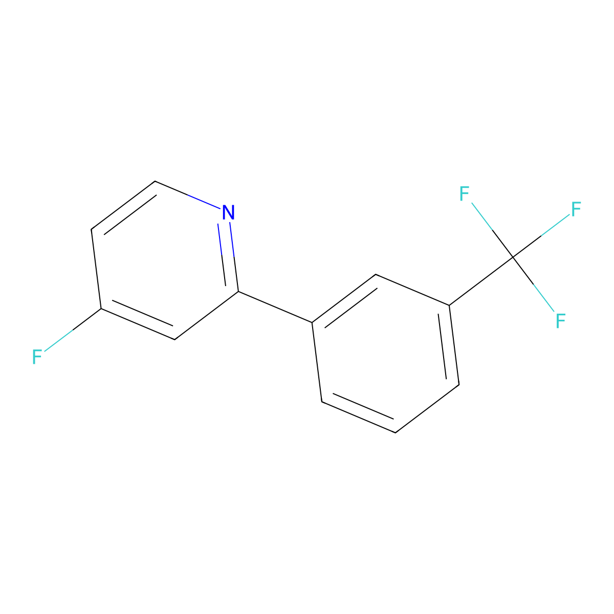 4-Fluoro-2-(3-trifluoromethylphenyl)pyridine molecular structure, CAS 1261771-30-5