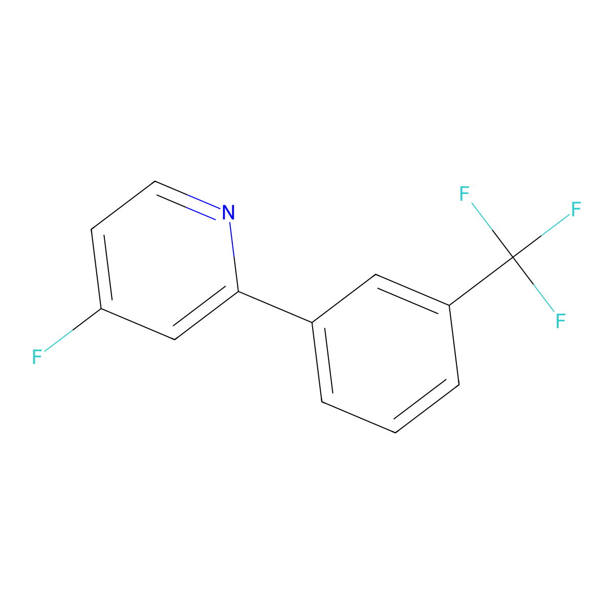 4-Fluoro-2-(3-trifluoromethylphenyl)pyridine molecular structure, CAS 1261771-30-5
