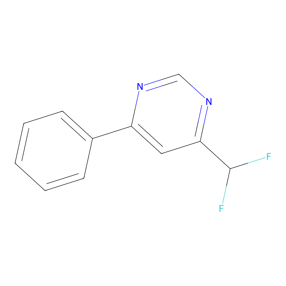 4-(Difluoromethyl)-6-phenylpyrimidine molecular structure, CAS 1261771-31-6
